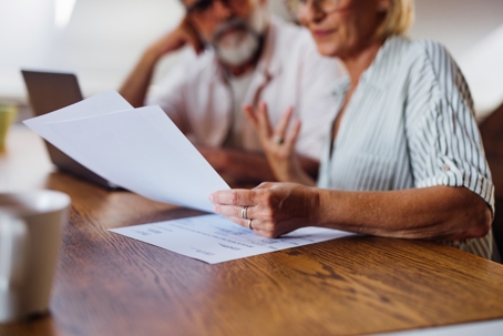 older couple reviewing documents