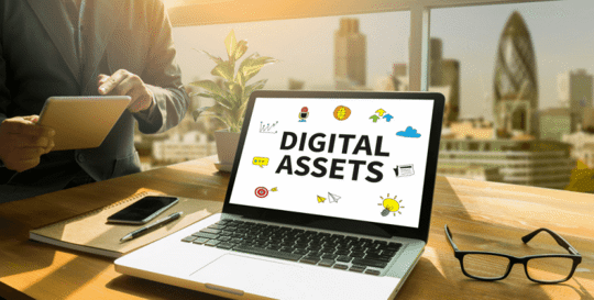 digital assets on laptop